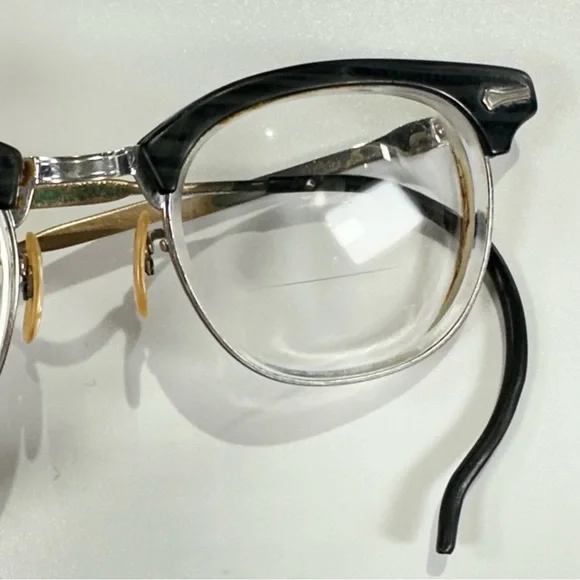 Shuron Vintage Browline Eyeglasses Black Metal Frame - Picture 8 of 12